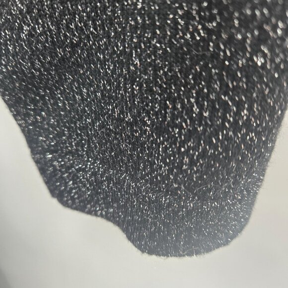 Talbots Black Glitter Merino Wool Long Sleeved Holiday Midi Dress Size Medium - Picture 8 of 10
